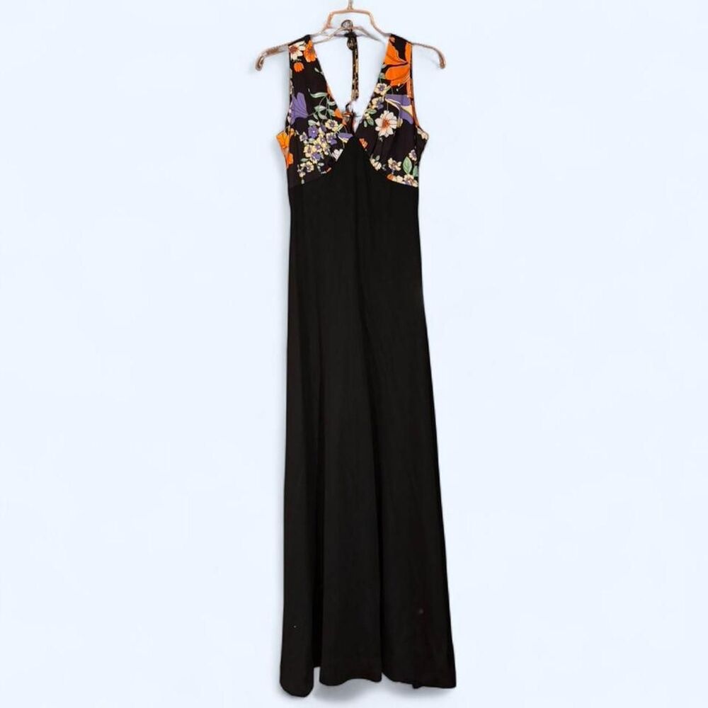 Vintage Women's Tropical-Print Dress - Small